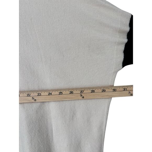 Aedan Colorblock Oversized Sweater Soft Stretch Knit Medium Beige Black Cream - Picture 5 of 10